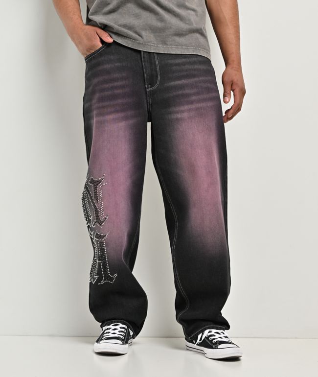 Ninth Hall Ambush Purple Wash Black Denim Loose Fit Jeans - Ninth Hall