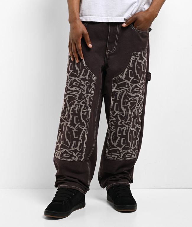 Ninth Hall Ambush Painter Brown Wash Loose Fit Carpenter Pants - Ninth Hall