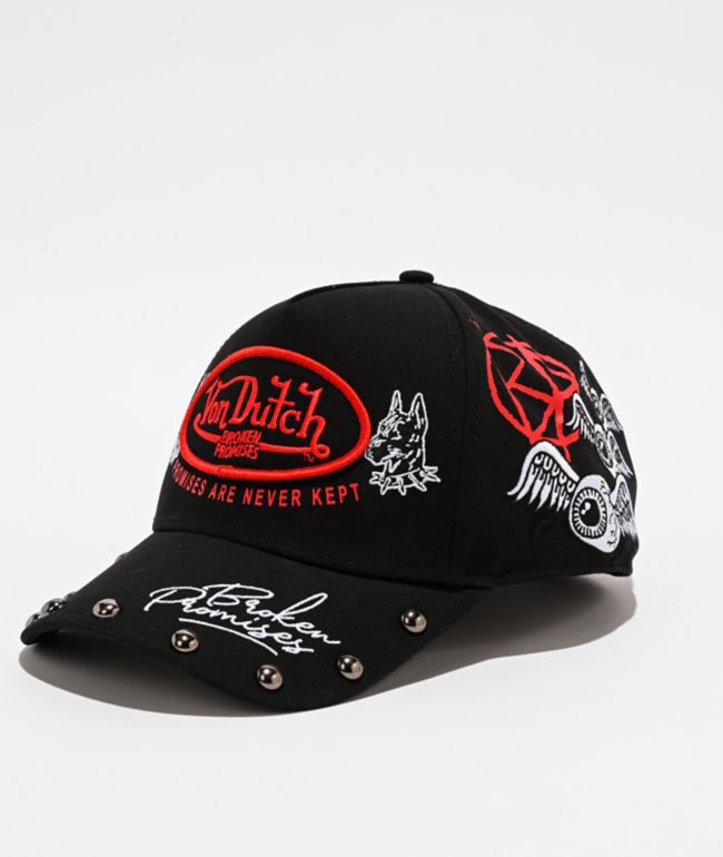 Von Dutch x Broken Promises Dog Studs Black Snapback Hat - Von Dutch