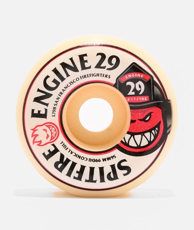 Spitfire x Engine 29 Formula Four Conical Full 56mm 99a White Skateboard Wheels - Spitfire