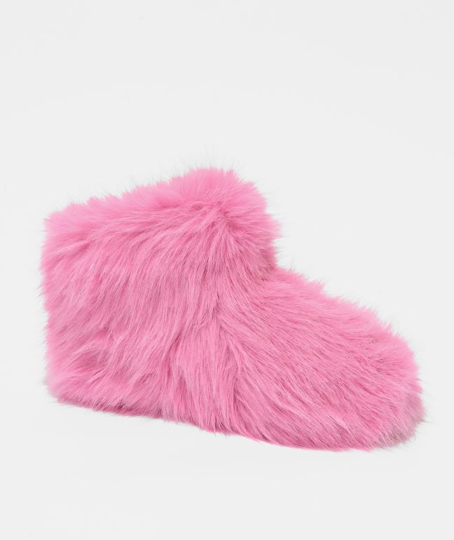 Wild Diva Melanie Pink Fur Boots - 