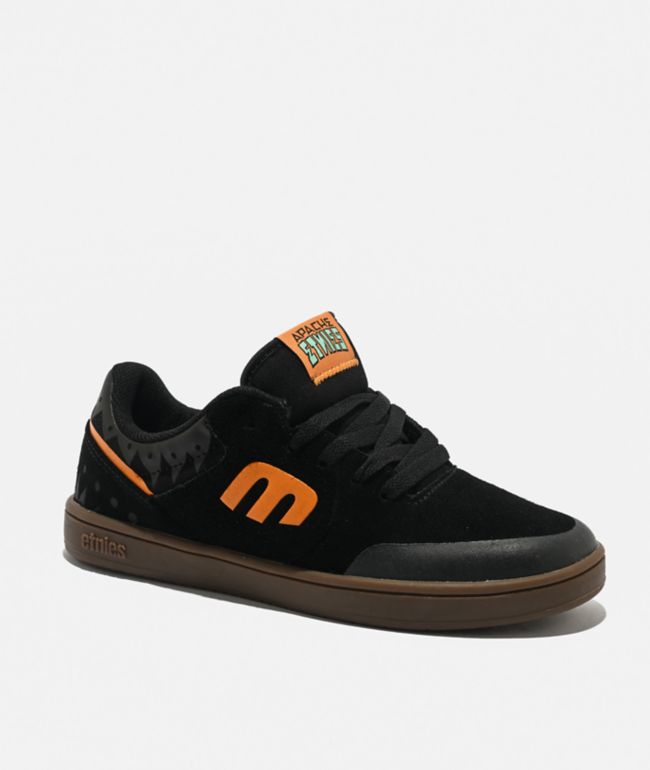 etnies x Apache Kids Marana Black & Gum Skate Shoes - etnies
