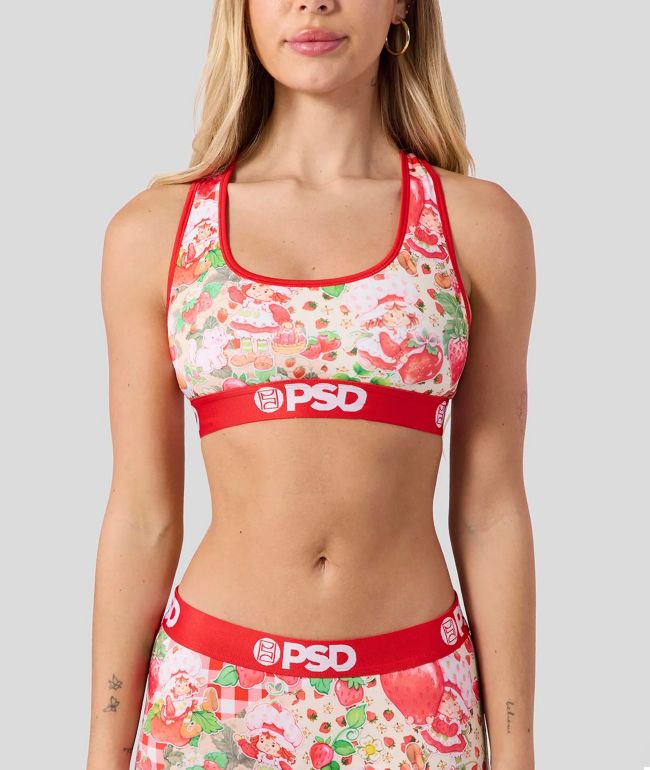 PSD x Strawberry Shortcake Berry Field Fever Red Sports Bra - PSD Underwear