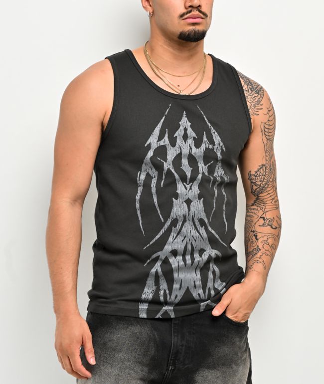 Vitriol Fruit Bat Black Ribbed Tank Top - Vitriol