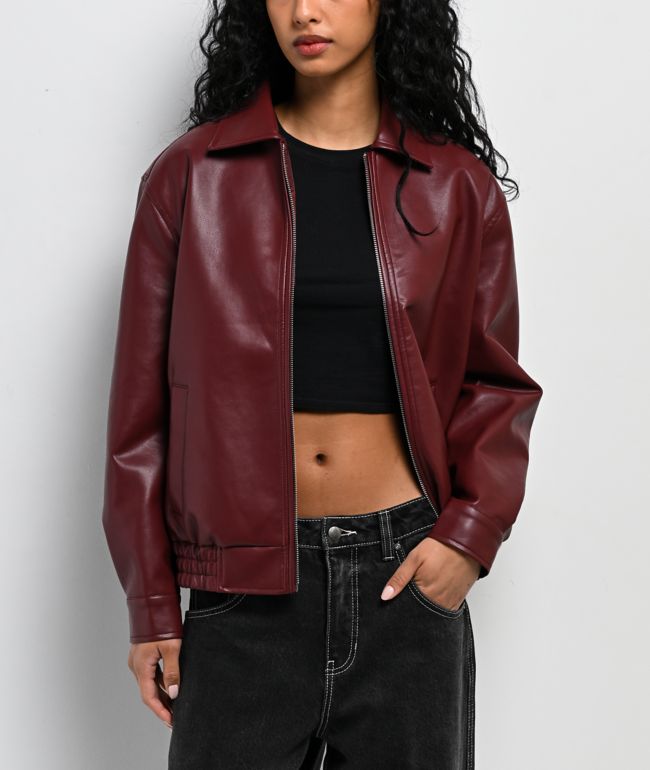 Stitch Fusion Burgandy Bomber Jacket - Stitch Fusion