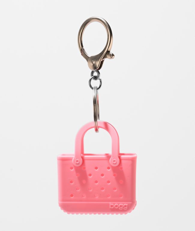 Bogg Tiny Tote Bag Blowing Pink Bubbles Keychain - bogg