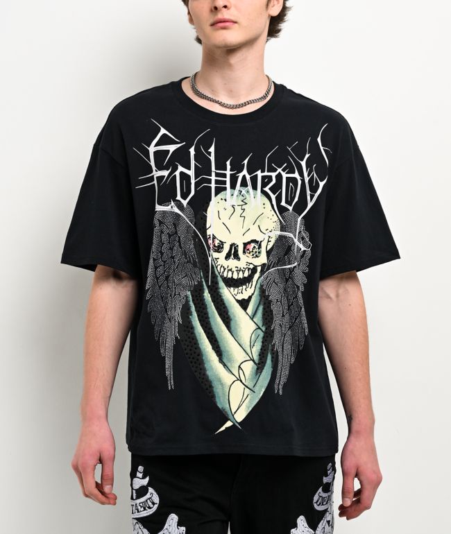 Ed Hardy Bat Skull Black T-Shirt - Ed Hardy