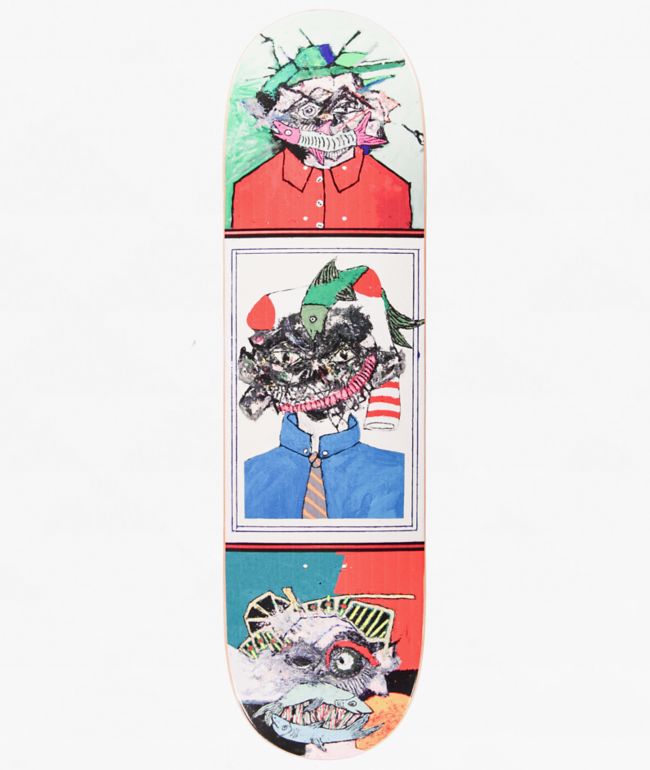GX1000 Green Faces Three 8.5" Skateboard Deck - GX1000