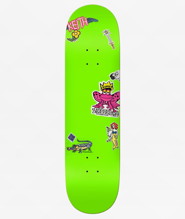 Krooked Cromer Neon Stickers 8.25" Skateboard Deck - Krooked Skateboards