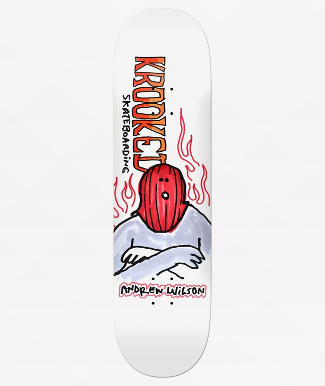Krooked Wilson Fire Mask 8.75" Skateboard Deck - Krooked Skateboards