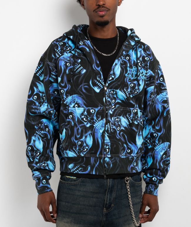 Empyre Smokeshow Black Crop Zip Hoodie - Empyre