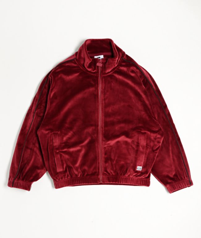Pro Club Kids Burgundy Velour Track Jacket - Pro Club
