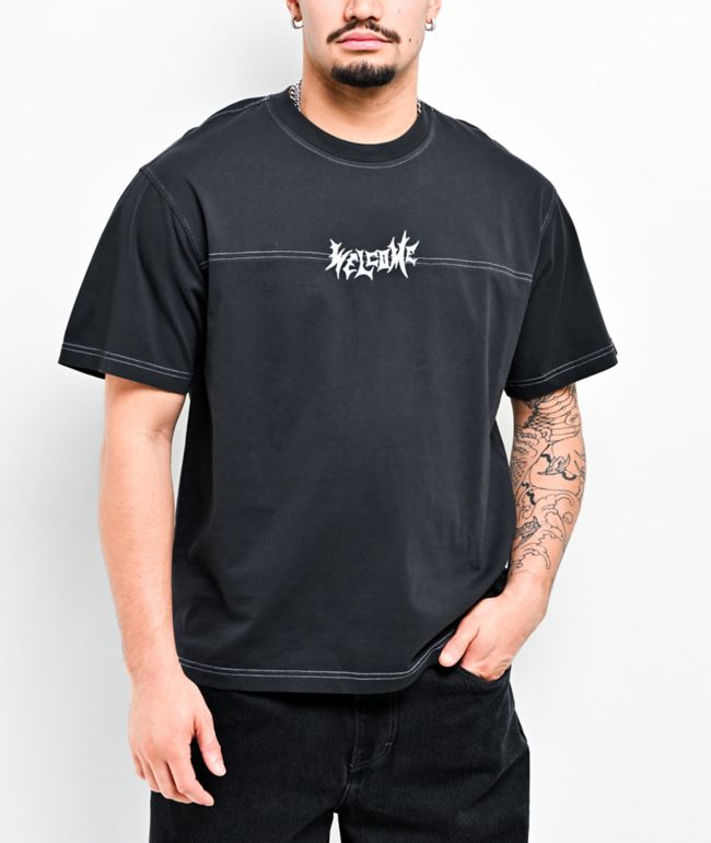 Welcome Contrast Black T-Shirt - Welcome Skateboards