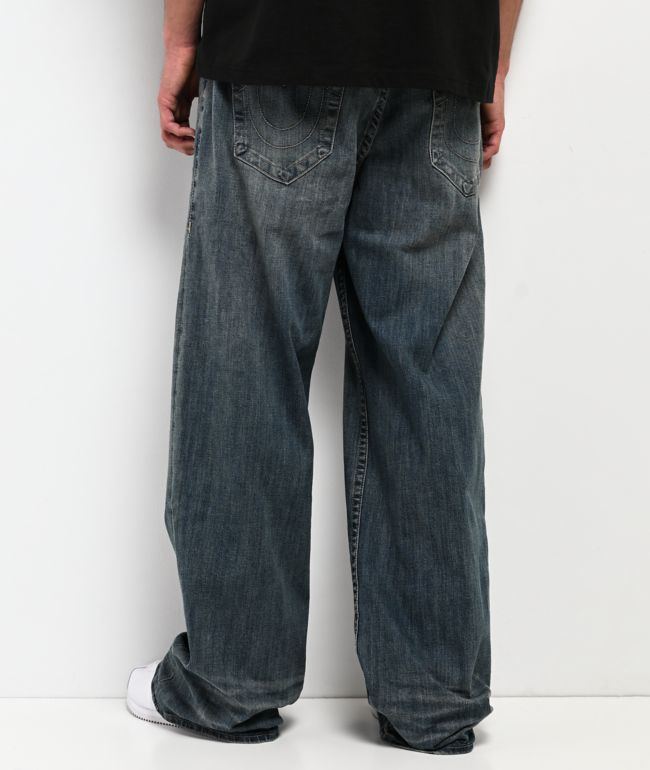 True Religion Vinny Steel Drift Medium Wash Ultra Baggy Jeans - True Religion