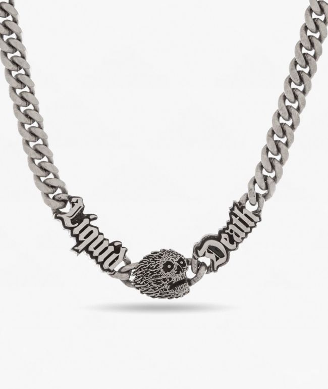 Liquid Death x King Ice Skull 8mm 20" Cuban Link Chain Necklace - King Ice