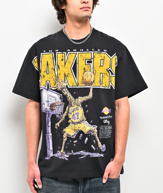 Mitchell & Ness x LRG LA Lakers Wild Art Black T-Shirt | Zumiez