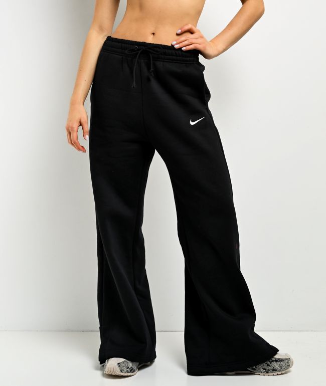 Nike Sportswear Phoenix Black High Rise Wide Leg Sweatpants - Nike
