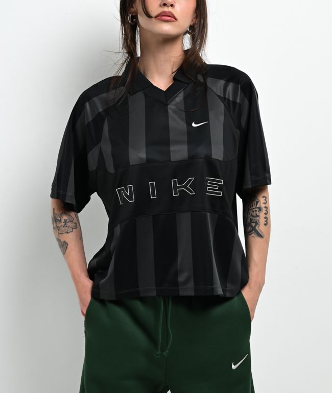 Nike Sportswear Black & Grey Stripe Jersey - Nike