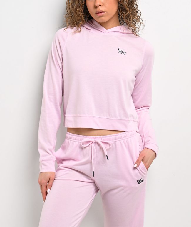 Nike Sportswear Chill Knit Pink Foam Lightweight Crop Hoodie - Nike