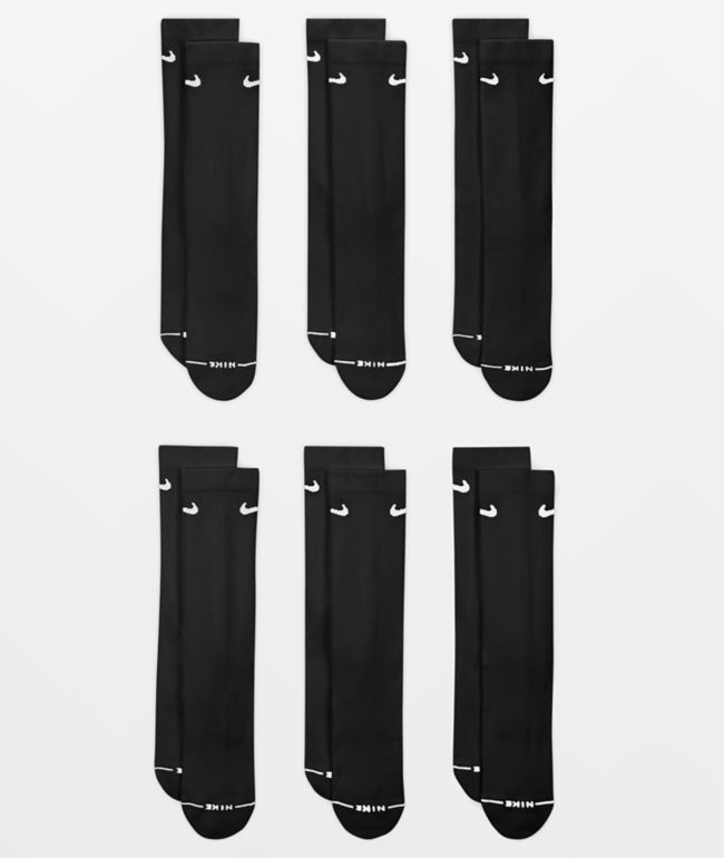 Nike Everyday Elevated Black 6 Pack Crew Socks - Nike
