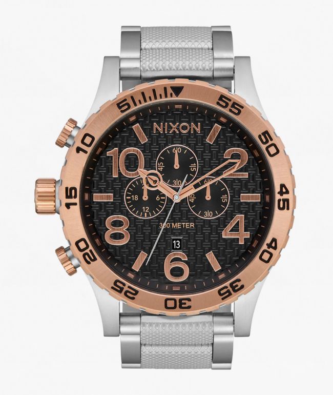 Nixon 51-30 Chrono Silver, Rose Gold & Black Analog Watch - Nixon Watches