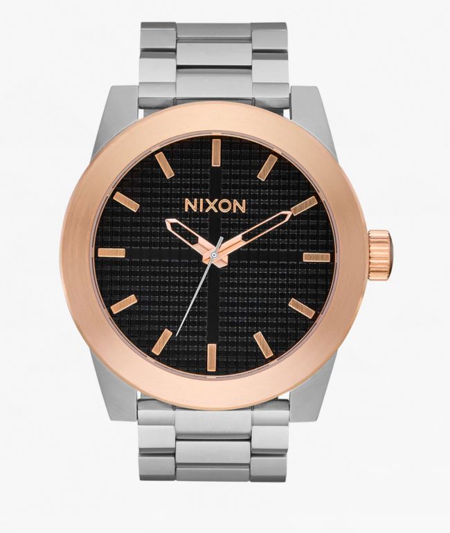 Nixon Corporal Silver, Rose Gold & Black Analog Watch - Nixon Watches