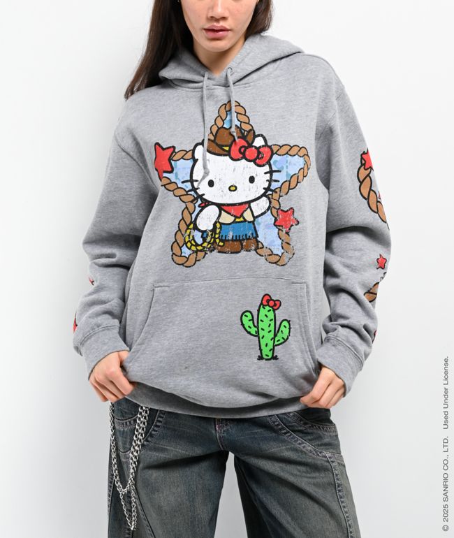 Hello Kitty® & Friends | A.LAB Hello Kitty® Cowgirl Heather Grey Hoodie - A.LAB