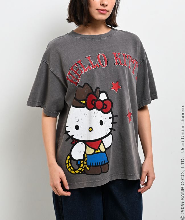 Hello Kitty® & Friends | A.LAB Hello Kitty Cowgirl Vintage Grey T-Shirt - A.LAB