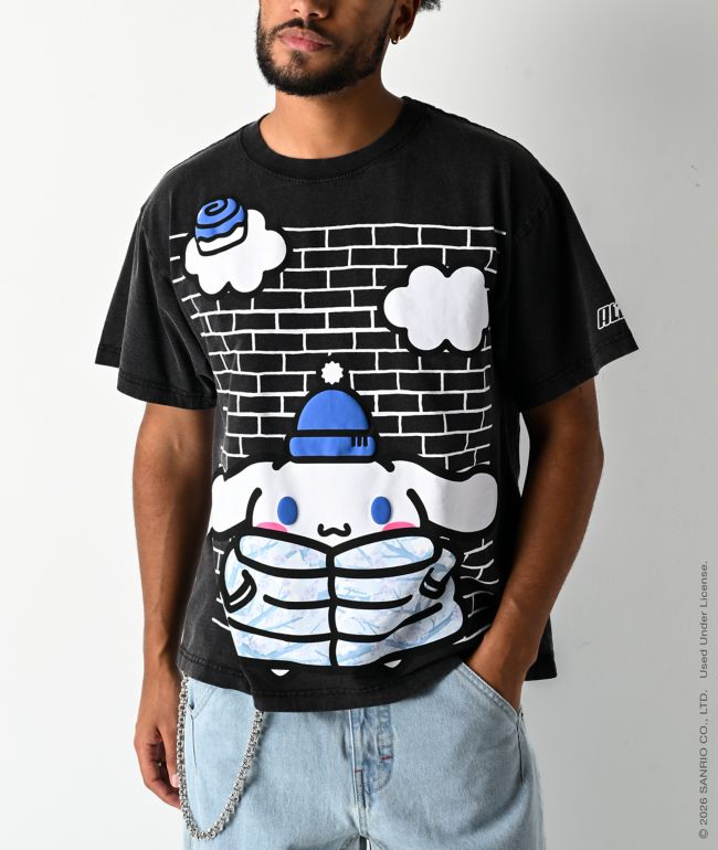 Hello Kitty® and Friends | A.LAB Cinnamoroll™ Camo Puffer Vintage Black T-Shirt - A.LAB