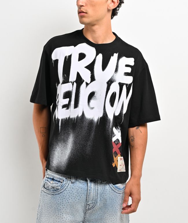 True Religion Graffiti Logo Black T-Shirt - True Religion