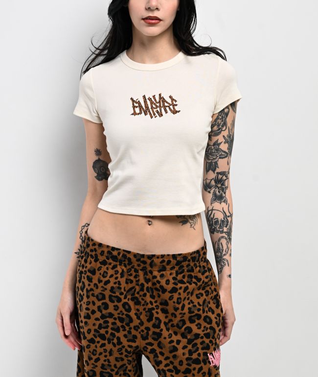 Empyre Roar Beige Crop T-Shirt - Empyre