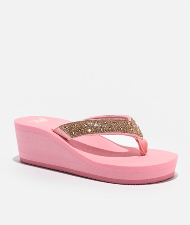 Gigi Ali Rhinestone Pink Platform Sandals - Gigi Sandals