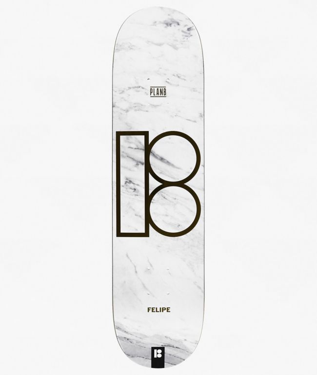 Plan B Gustavo White Marble Twin 8.0" Skateboard Deck - Plan B Skateboards