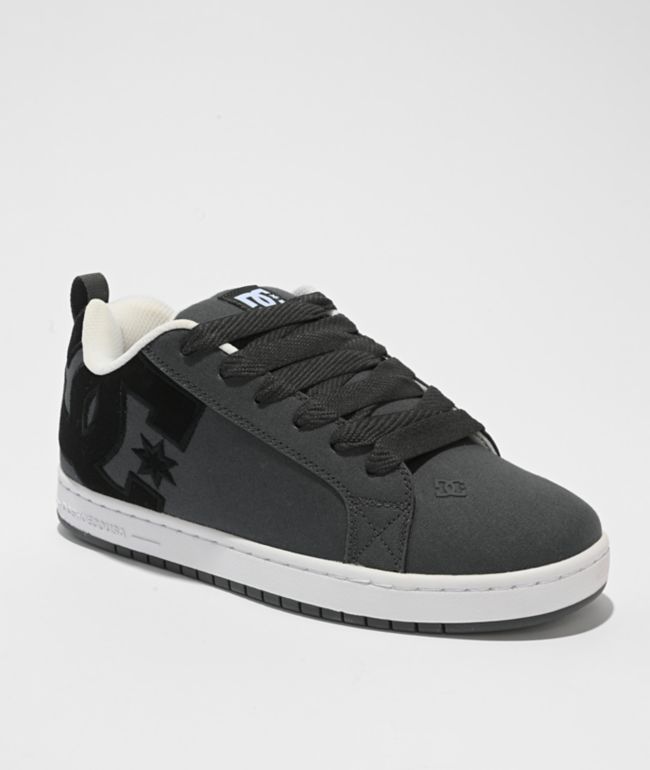 DC Court Graffik Grey, Black & White Skate Shoes - DC