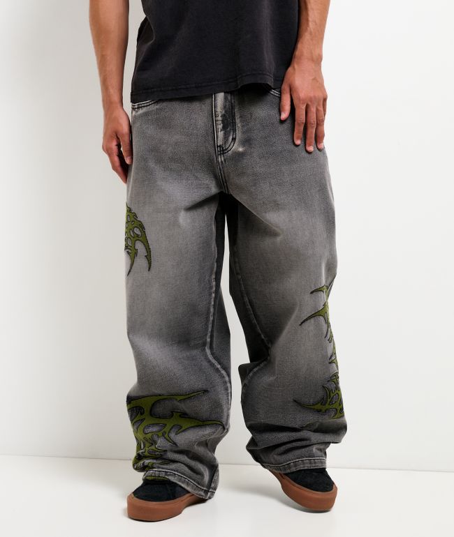 Vitriol Void Infect Grey Wash Ultra Wide Jeans - Vitriol