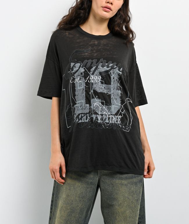 Empyre Julien Black Oversized Burnout T-Shirt - Empyre