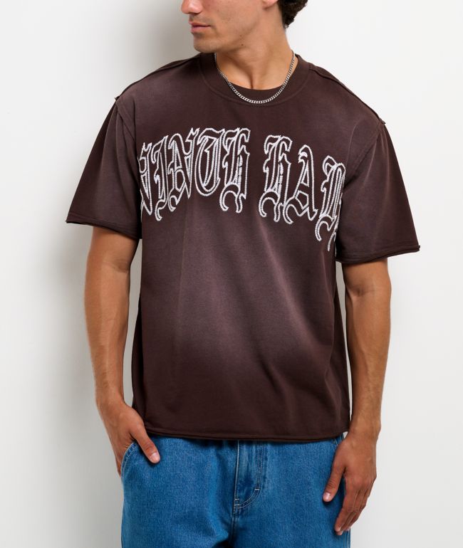Ninth Hall Fein Brown Wash T-Shirt - Ninth Hall