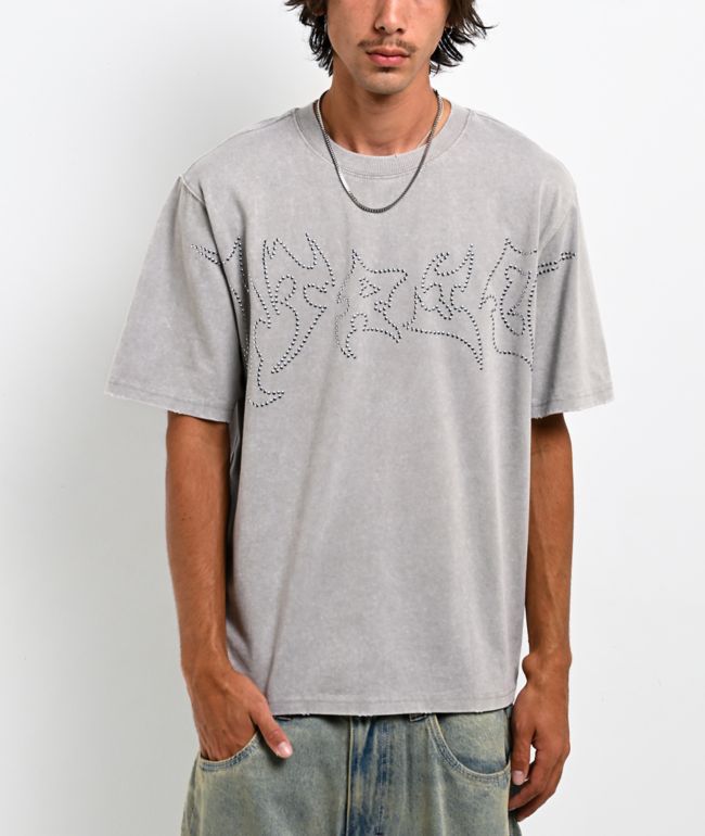 Vitriol Nail Head Grey Wash T-Shirt - Vitriol