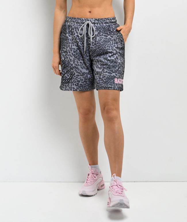 Ninth Hall Billie Leopard Grey Mesh Shorts - Ninth Hall