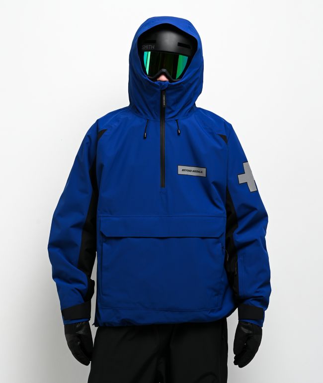 Beyond Medals Retro Anorak 2L Blue 15K Snowboard Jacket - Beyond Medals