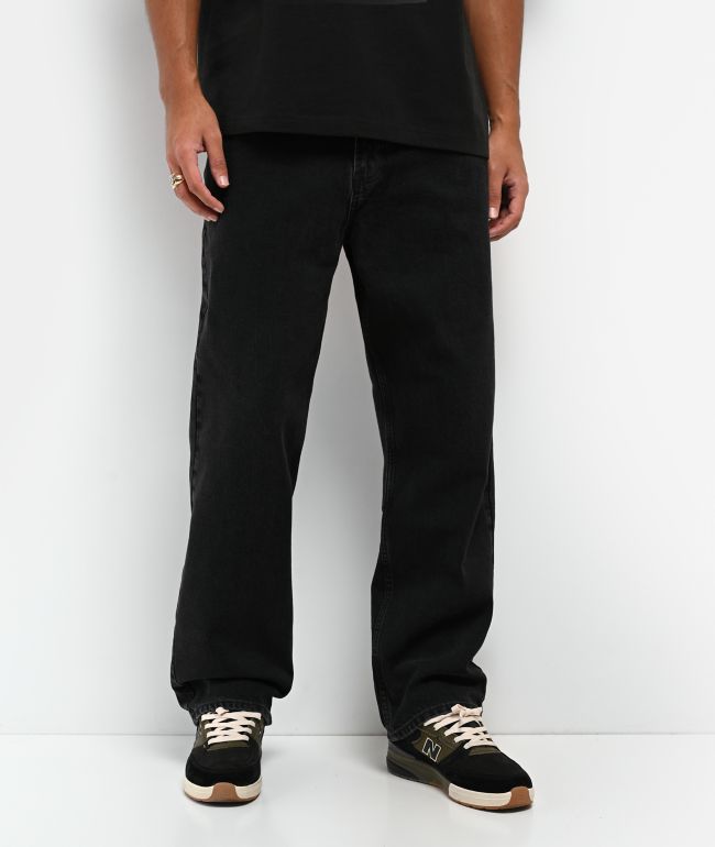 Beyond Medals Black Loose Straight Leg Jeans - Beyond Medals