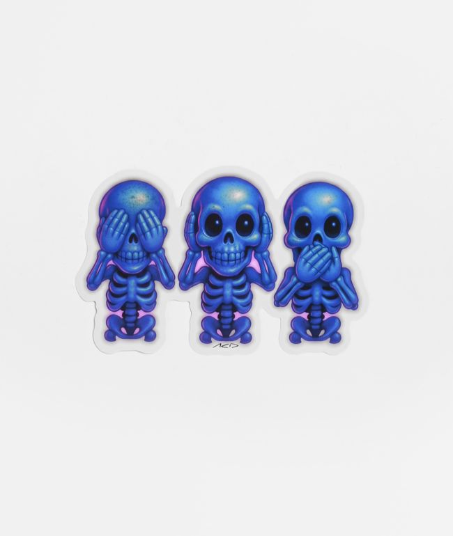 Acid Metal Skeleton Feelings Sticker - Acid Metal