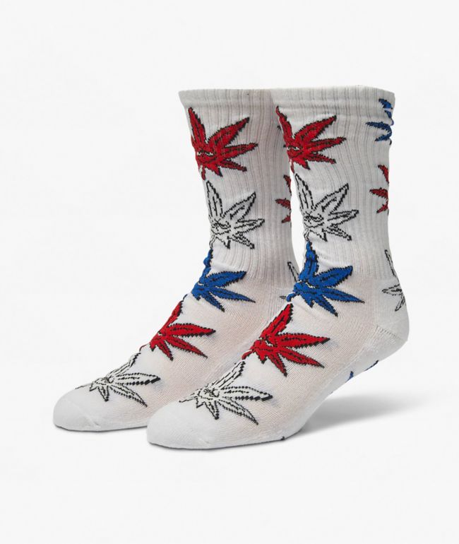 HUF Green Buddy Multi Color White Crew Socks - HUF