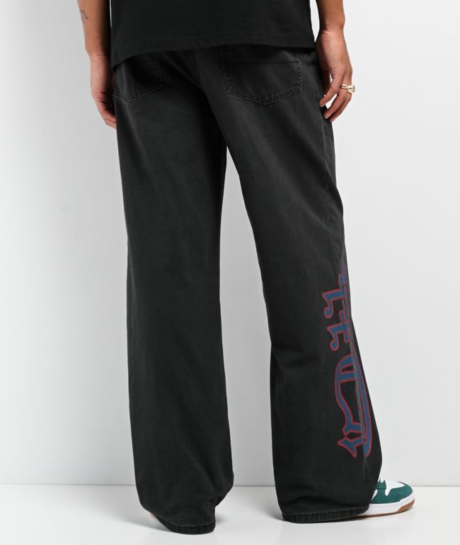 Von Dutch Reapers Dark Grey Wash Baggy Jeans - Von Dutch