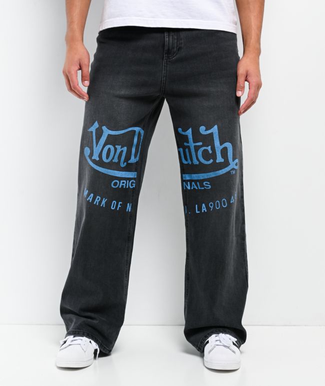 Von Dutch Reapers Black Wash Baggy Jeans - Von Dutch