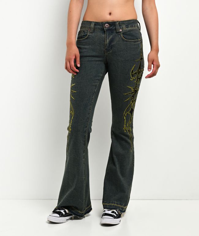 Vitriol Endora Resurrection Blue Wash Bootcut Jeans - Vitriol