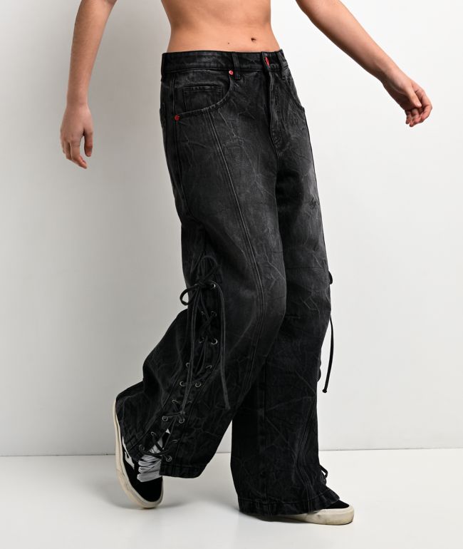 Vitriol Verona Tie Me Knot Black Wash Jeans - Vitriol