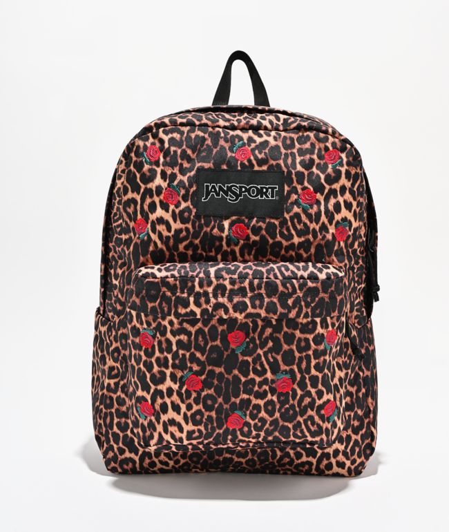 Jansport Superbreak Plus Leopard Rose Brown Backpack - Jansport