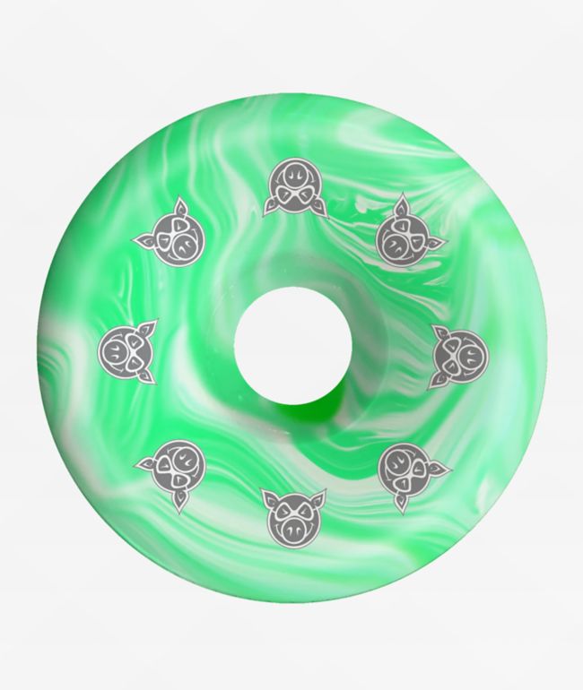Pig Conical 55mm 99a Green Swirl Skateboard Wheels - Pig Wheels