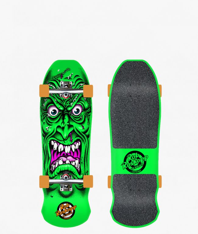 Santa Cruz Roskopp Face Green Reissue 9.5" Cruiser Skateboard Complete - Santa Cruz Skate